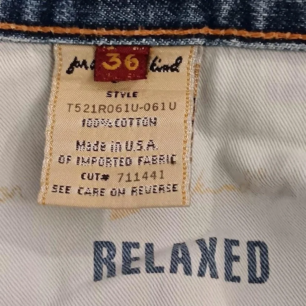 7 For All Mankind Jeans Mens 36x31 Blue Medium Wash Relaxed Straight Denim Pants